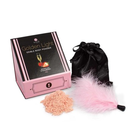 Kit Polvos 100 Comestibles y Plumero Fresas con Cava