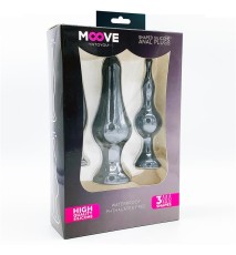 Set 3 Plugs Anal Silicona Negro